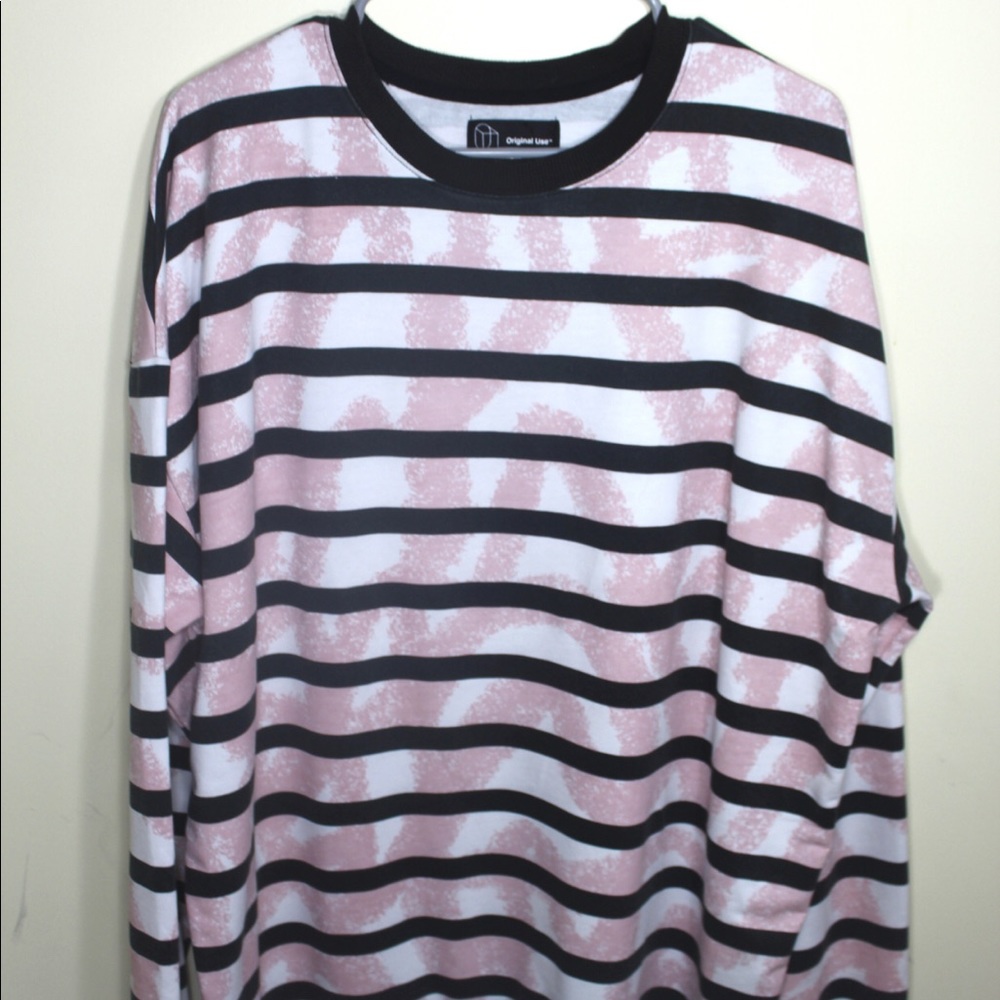 Original Use: Pink Striped Long-Sleeve: Mens Sz L